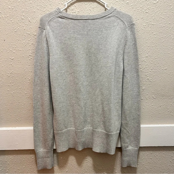 GAP Heart Intarsia Crewneck Pullover Sweater in Heather Grey Size Large - Picture 6 of 6